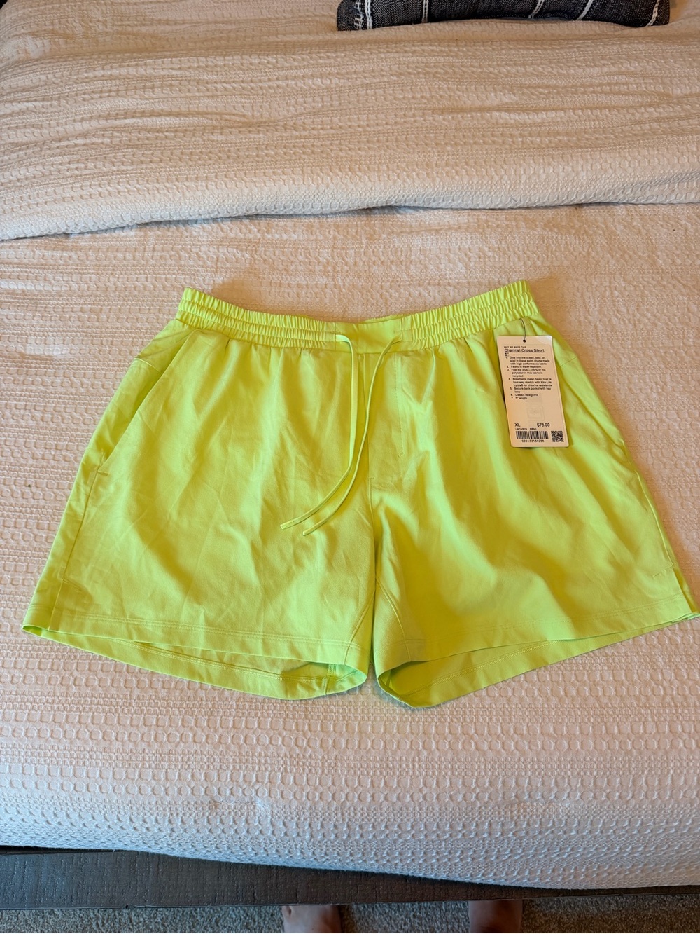 Brand new with tags! Lululemon Lime/yellow bright mens shorts. XL